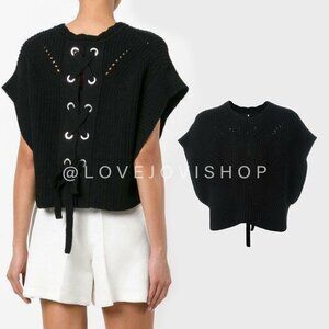 Runway! Isabel Marant 'Guyo' Crop Lace-Up Sweater | Parisian Rebel Luxe Knit